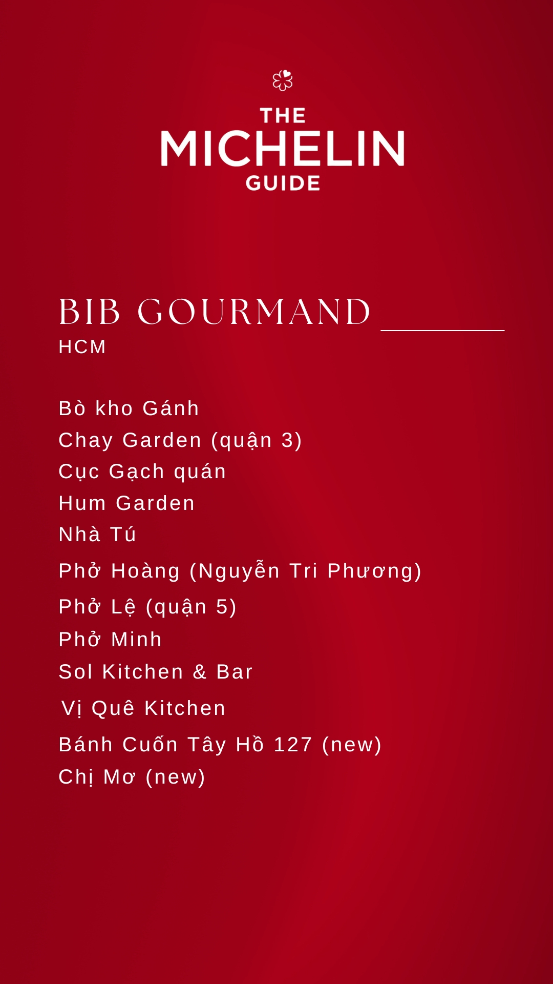 HCM-Bib Gourmand Restaurants Worth Visiting